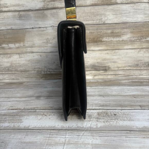 VTG Koret Purse Handbag Black Leather Top Handle Flap Close Coin Purse Retro MCM - Picture 4 of 16